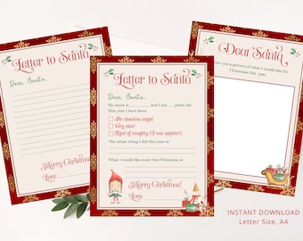 Letter to Santa kit. Printable Dear Santa Letter Template. Official Letter to Santa kit for all ages #ch1