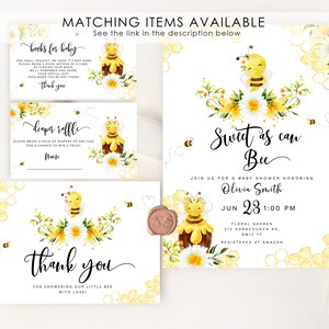 Bee Baby Shower Thank You Tag: Editable Favor Template #08 image 4