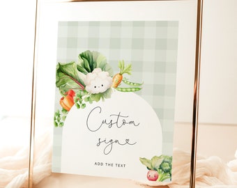 Locally grown baby shower Custom Sign Template, Farmers market baby shower Create Your Custom Sign. Instant Download #loc1