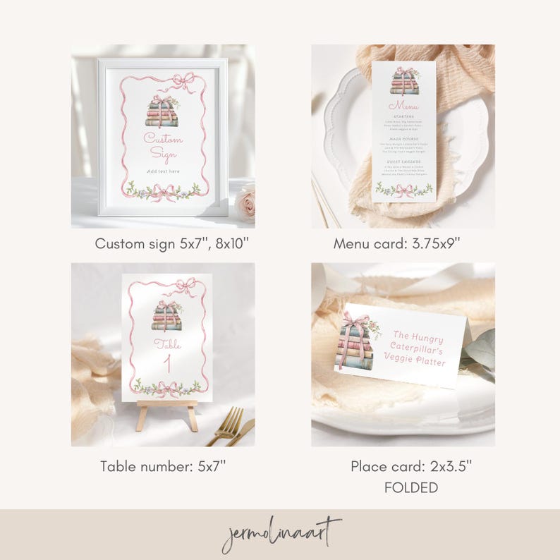 New Chapter Pink Bow Baby Shower Bundle, Pink Bow Storybook Baby Shower ...