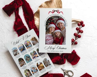 What A Year Family Photo Holiday Card, Corjl Editable template