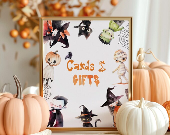 Halloween Cards and gifts birthday party sign. Calling all monsters Cards and gifts Costume party sign. Instant Download  #hp1