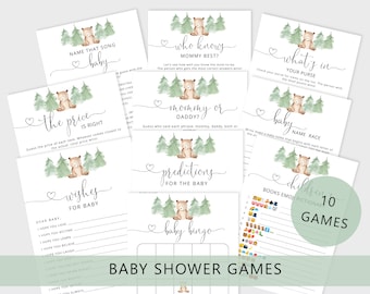 Bear Baby Shower Games Bundle. We can bearly wait Baby Shower Games. Woodland baby shower games. Instant Download #w2