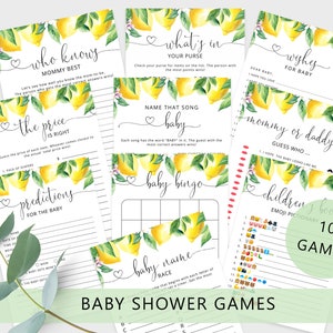Lemon baby shower games bundle. Main squeeze baby shower games. Lemon baby shower games Instant download #lem2