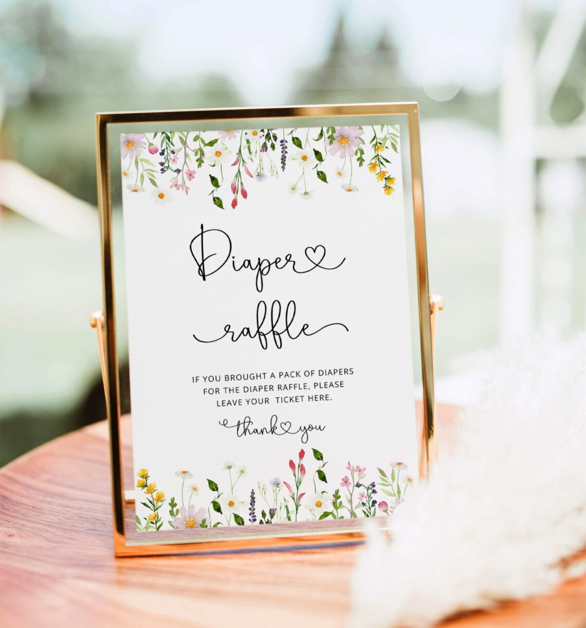Wildflowers Diaper Raffle Sign. Minimalist Diaper Raffle Sign. - Etsy