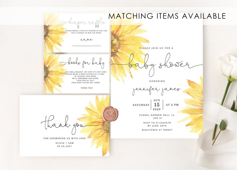 Sunflower Custom Sign Template, Rustic Wedding or Bridal Shower Table Sign. Create Your Custom Sign. Instant Download #sun1 image 5