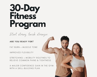30 Day Fitness Program | Fat Loss Workout Plan | Weight Loss Plan | Gym Routine | Full Body Workout | Strength & Tone For Women and Men