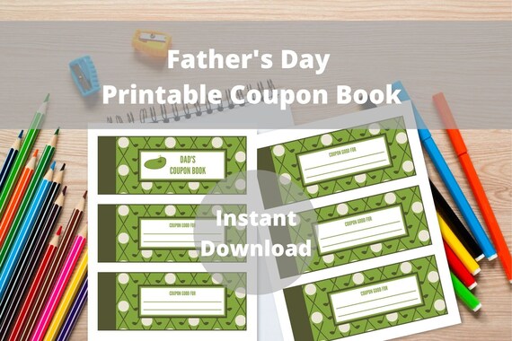 Father's Day Coupon Book Blank Printable Coupons for Dad - Etsy