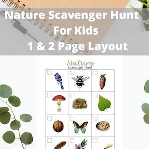 Nature Scavenger Hunt For Kids Printable PDF, Outdoor Game for Children, Camping Game For Kids Digital Download, Woodland Trail Hiking Game image 1