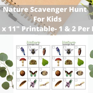 Nature Scavenger Hunt For Kids Printable PDF, Outdoor Game for Children, Camping Game For Kids Digital Download, Woodland Trail Hiking Game image 2