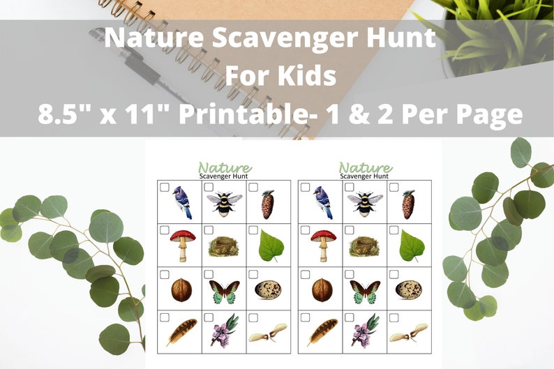 Nature Scavenger Hunt For Kids Printable PDF, Outdoor Game for Children, Camping Game For Kids Digital Download, Woodland Trail Hiking Game image 2