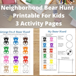 Neighborhood Teddy Bear Hunt Printable, Going On A Bear Hunt Printable For Kids, Bear Game For Children, Scavenger Hunt PDF