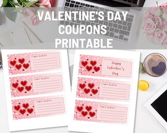 Valentine&#39;s Day Coupon Book For Him, Printable Love Coupon Book , Valentine&#39;s Coupon Book , Fill In The Blank Coupon Book