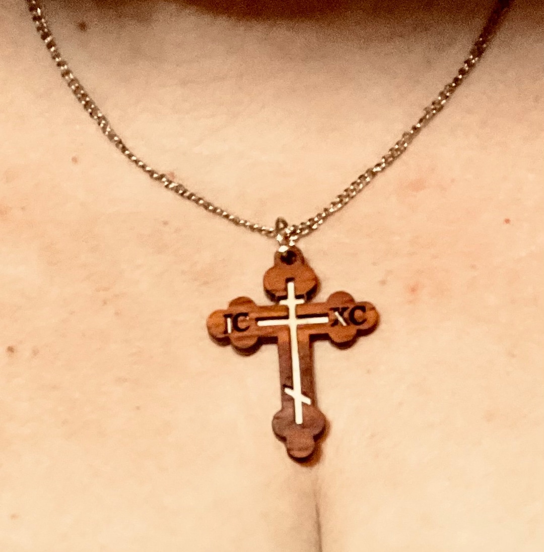 Orthodox Solid Wood Cross Pendant - Etsy