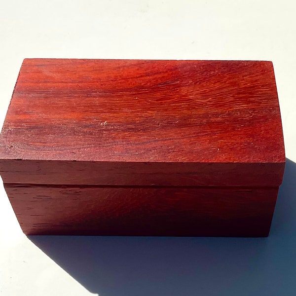 Exotice trinket keepsake box solid Padauk wood with magnetic closure