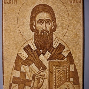 Saint Sava Icon Orthodox Christian Slava gift Name day gift Ikon Crafted in the United States.