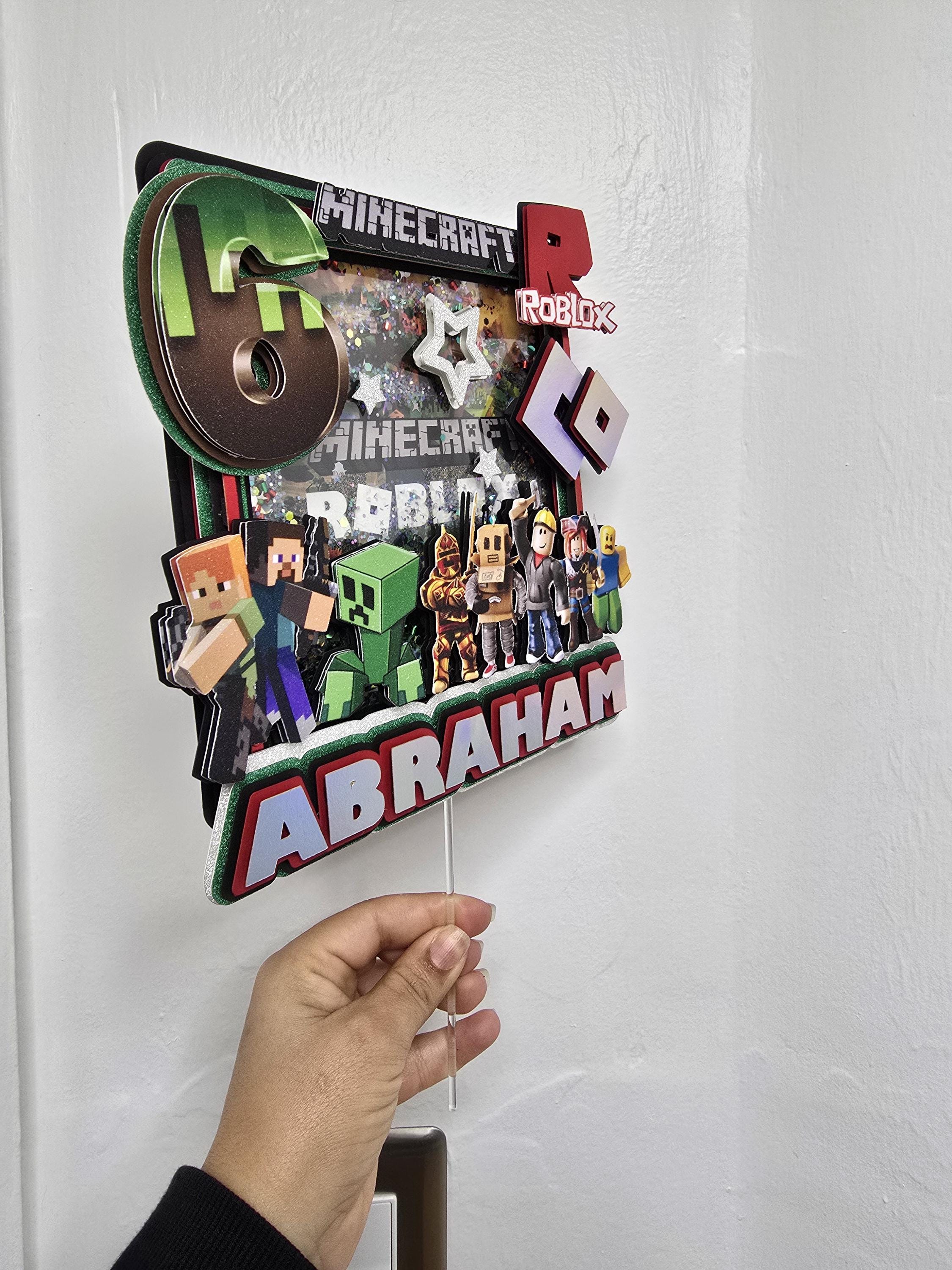 3D Glitter Personalized Cake Topper