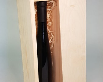Holzbox Holzkiste Geschenkbox Weinbox Schatulle aus Holz mit Deckel - 1 Flasche - ohne Holzwolle