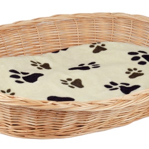 Weidenkorb Hundebett mit Zopfrand Hundekorb aus Vollweide in Natur 60 cm Bild 2