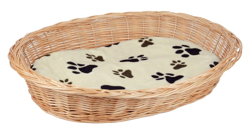 Weidenkorb Hundebett mit Zopfrand Hundekorb aus Vollweide in Natur 60 cm Bild 2