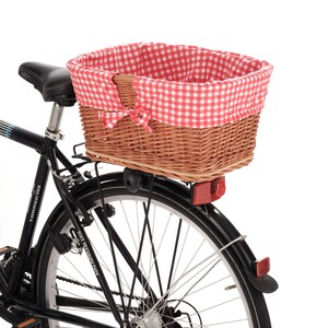 Einkaufskorb Transportkorb Fahrradkorb Weide für Gepäckträger eckig 44x34 cm Natur (44-N-R1)