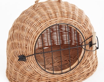 Korbhöhle Transportkorb Transporthöhle Katzenhöhle aus Weide 45 cm Natur (N)