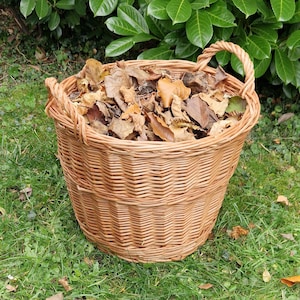 Tigana Kaminholzkorb Holzkorb Kartoffelkorb Gartenkorb Obstkorb Korb aus geschälten Weide Hell Ø 50 cm (Art. 90475-50)