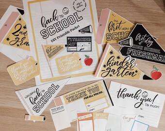 Banderines imprimibles de regreso a clases, tarjetas, agradecimientos para los maestros, PDF descargable