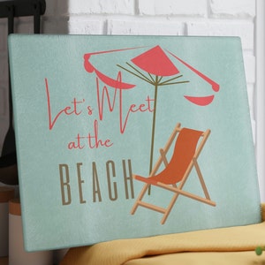 Glass Cutting Board, Beach House Sea Art, Housewarming Gift, Gift for her, Bar Cart Art, Gift for Him, Thank you Gift
