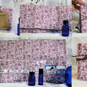 Essential Oil Pouch Roll up Carrying Bag Vinyl Lining 7 pockets