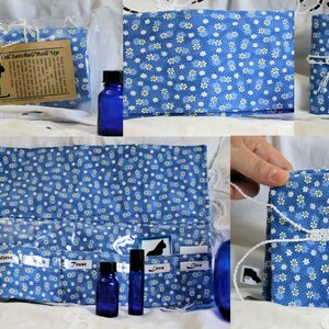 Essential Oil Pouch Roll up Carrying Bag Vinyl Lining 7 pockets