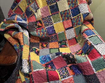 Scrappy Blocks Quilt Pattern Multiple Sizes Scrap Buster