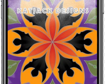 Halloween Phone Background: Circle of Bats, PNG (Digital Download)