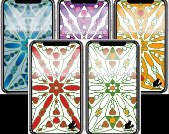 Floral Celtic Phone Wallpaper: High-Resolution Lock Screen (Digital Download)