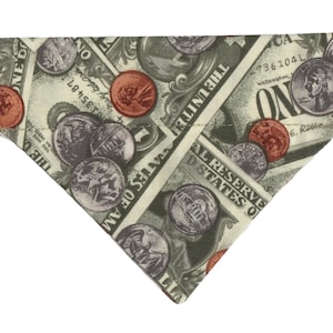 MONEY Dog Bandana, Toy and Teacup Dog Bandana, Cat Bandana, Dollars and Cents Bandana, Money Bandana, Cash Bandana, Dog Gift, Cat Gift