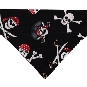 Handmade Skulls & Bones Dog Bandana - Slide-On Collar Neckerchief, Personalisable, Polycotton, UK Made
