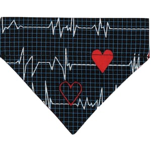 NURSE MEDICAL Puppy Dog Bandana / Toy and Teacup Dogs or Cats / Nurse Dog Bandana / Medical Bandana / Doctor Bandana / Heart EKG Bandana
