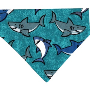 SHARKS Puppy Dog or Cat Bandana  / Sizes for Toy and Teacup Dogs or Cats! / Shark Bandana / Ocean Bandana / Jaws bandana / Ocean Fish /