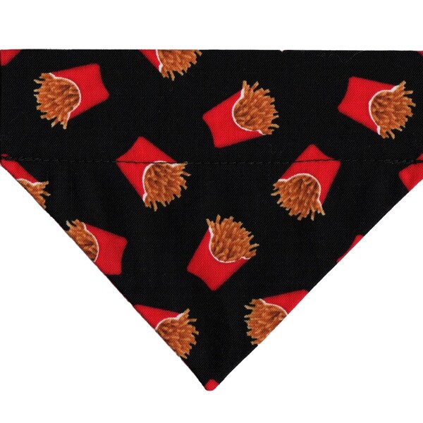 FRENCH FRIES Dog Bandana, Small Dog Bandana, Teacup Dog Bandana, Cat Bandana, Reversible, Fast Food, Junk Food, Gift for Puppy, Chihuahua