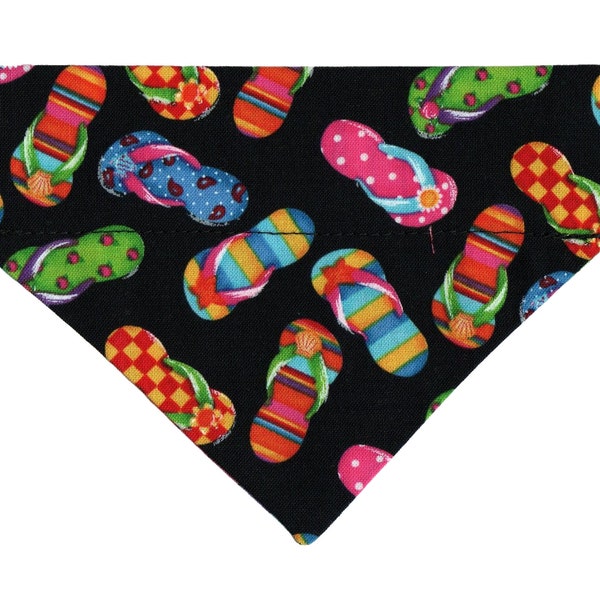 FLIP FLOPS Puppy Dog Bandana, Bandana for Small Dogs, Teacup Size, Cat Bandana, Beach,  Vacation, Rainbow, Gift for New Puppy, Chihuahua