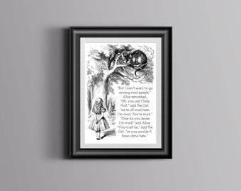 Vintage Alice In Wonderland Art Print for Nursery New Arrival