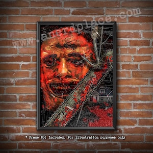 Movie Maniac 4 - Classic Horror Tribute Digitally Painted Art Print for Man Cave Halloween