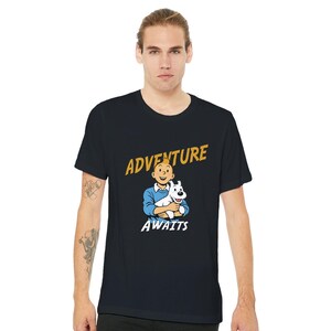 Tin Tin Adventure Awaits Premium Unisex Crewneck T-shirt | Bella + Canvas 3001