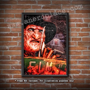 Movie Maniac 2 - Classic Horror Tribute Digitally Painted Art Print for Man Cave Halloween