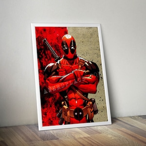 Lámina artística de Deadpool para niños, superhéroe de cómic Nerd Cave