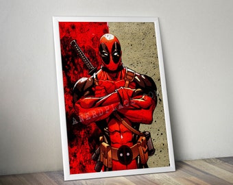 Deadpool Art Print for kids comic book superhero Nerd Cave