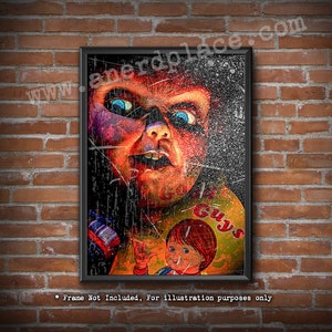 Movie Maniac 6 - Classic Horror Tribute Digitally Painted Art Print for Man Cave Halloween