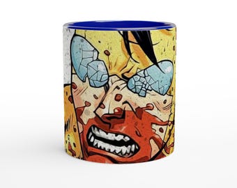 Tazza in ceramica bianca invincibile da 325 ml con interno colorato