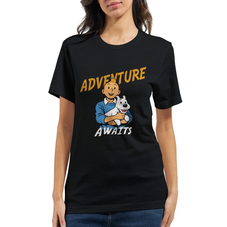Tin Tin Adventure Awaits Premium Unisex Crewneck T-shirt | Bella + Canvas 3001