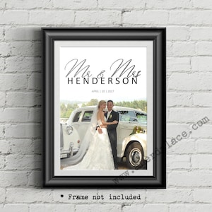 Art mural, affiche de célébration d'anniversaire de mariage, impression de mariage personnalisable avec noms et dates, décoration d'intérieur, oeuvre d'art pour la maison neuve